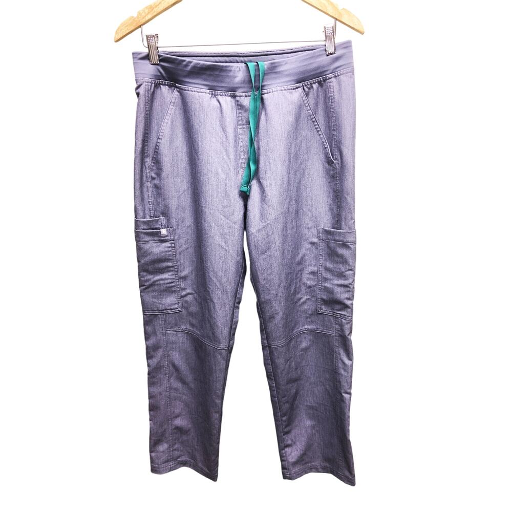 Figs Technical Collection Womens Gray Basic Scrub Straight Cargo Pants Size M